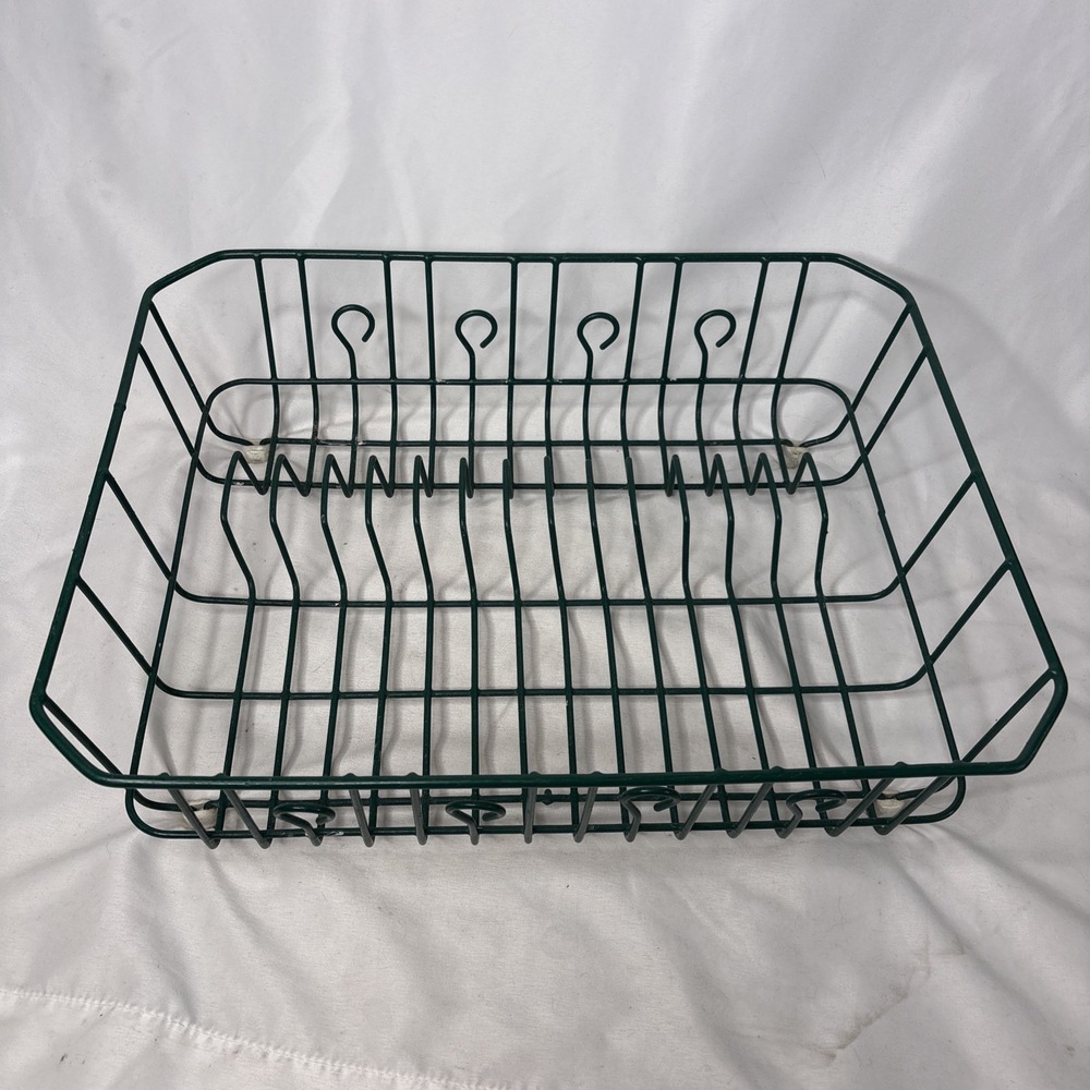 VTG Rubbermaid Green Dish Drainer Drying Rack Heavy Coated Wire 17.5x13.75"